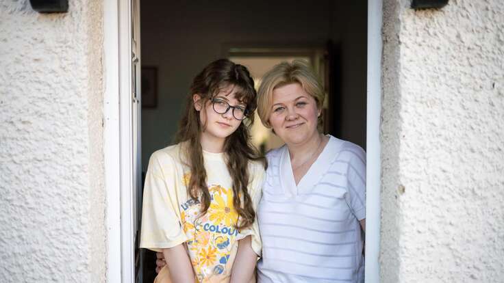 Margarita at her home with her daughter in Kent, England.